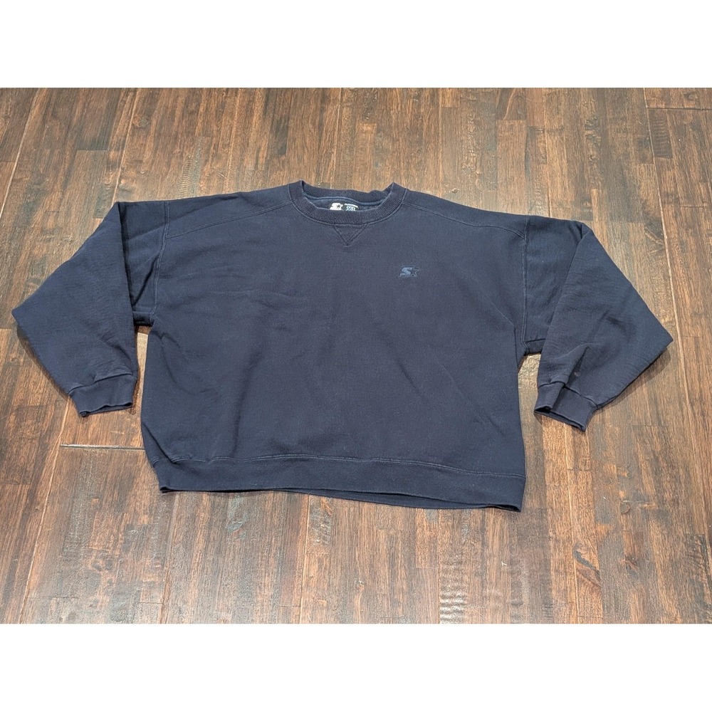 Starter Pro 30 Sweatshirt Mens Extra Large‎ Navy Heavyweight Crewneck Star Logo